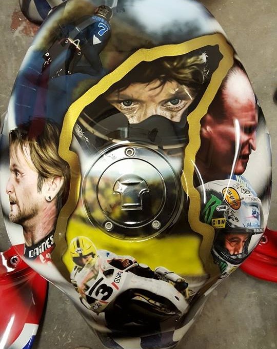 Guy Martin Airbrushed Motorbike tank